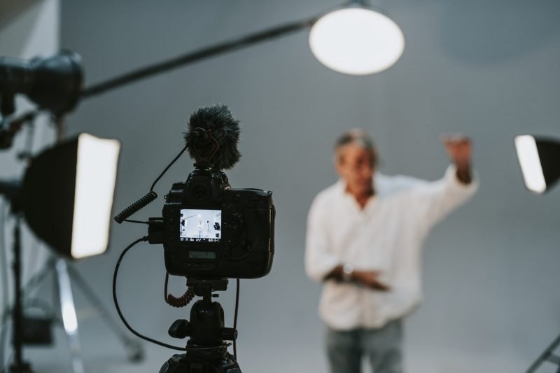 Actor in front on the camera in an audition